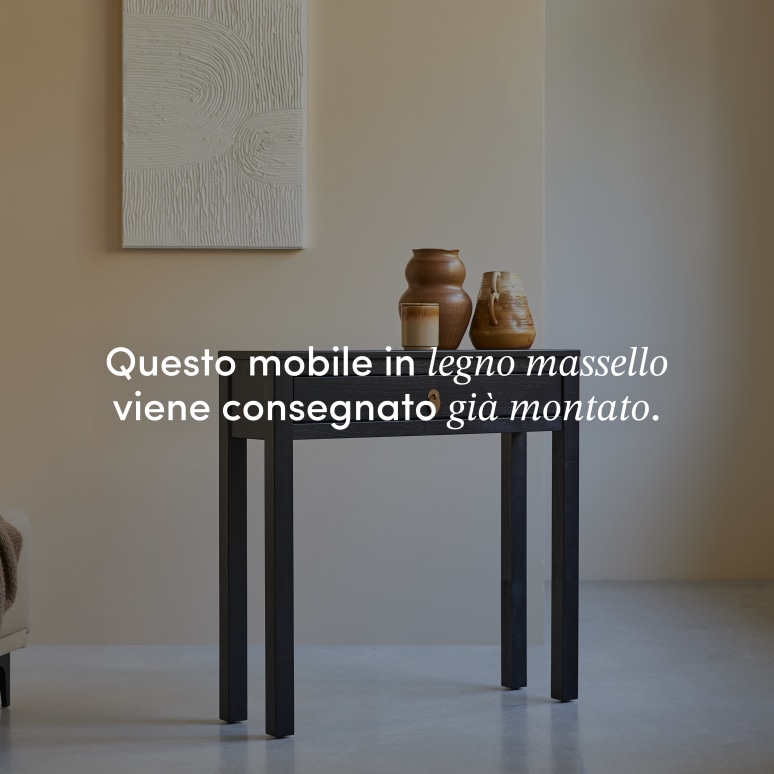 Zenaka - Consolle da ingresso in pino massello P. 25 cm