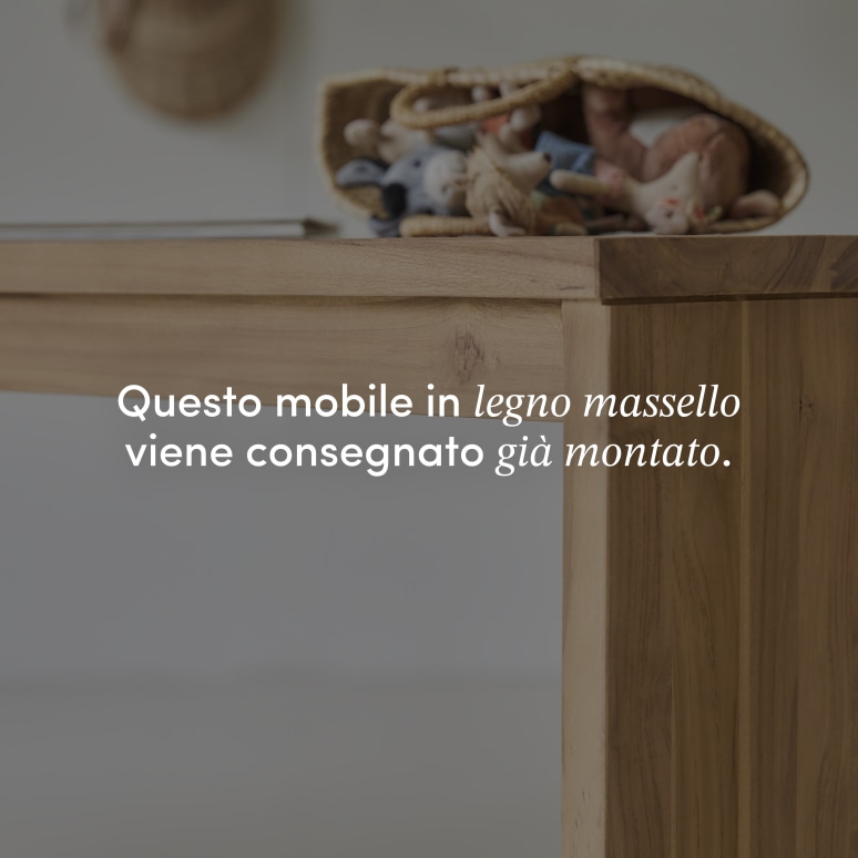 Eden - Scrivania per bambini in teak massello con cassettiera di contenimento