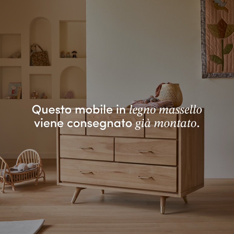 Kort - Cassettiera per bambini in teak massello