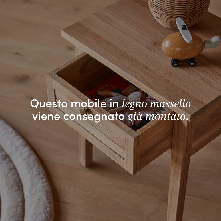 Suzette - Comodino per bambini in teak massello