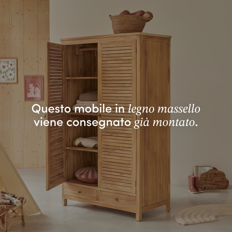 Suzette - Armadio per bambini in teak massello
