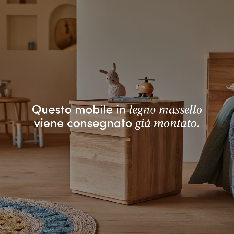Nino - Comodino per bambini in teak massello