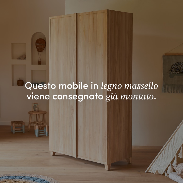 Greta - Armadio per bambini in teak massello