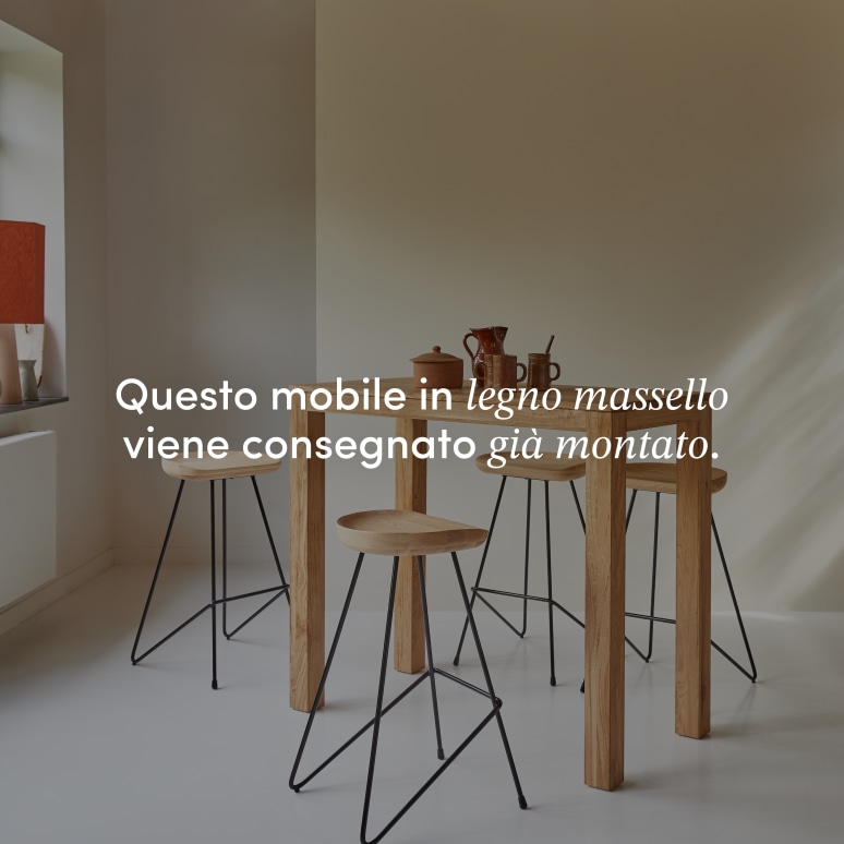 Eden - Tavolo bar in legno di quercia massello 2-4 pers