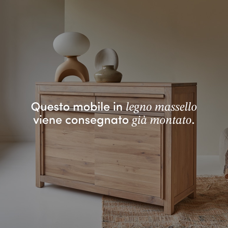 Luce - Credenza in legno di quercia massello 120 cm