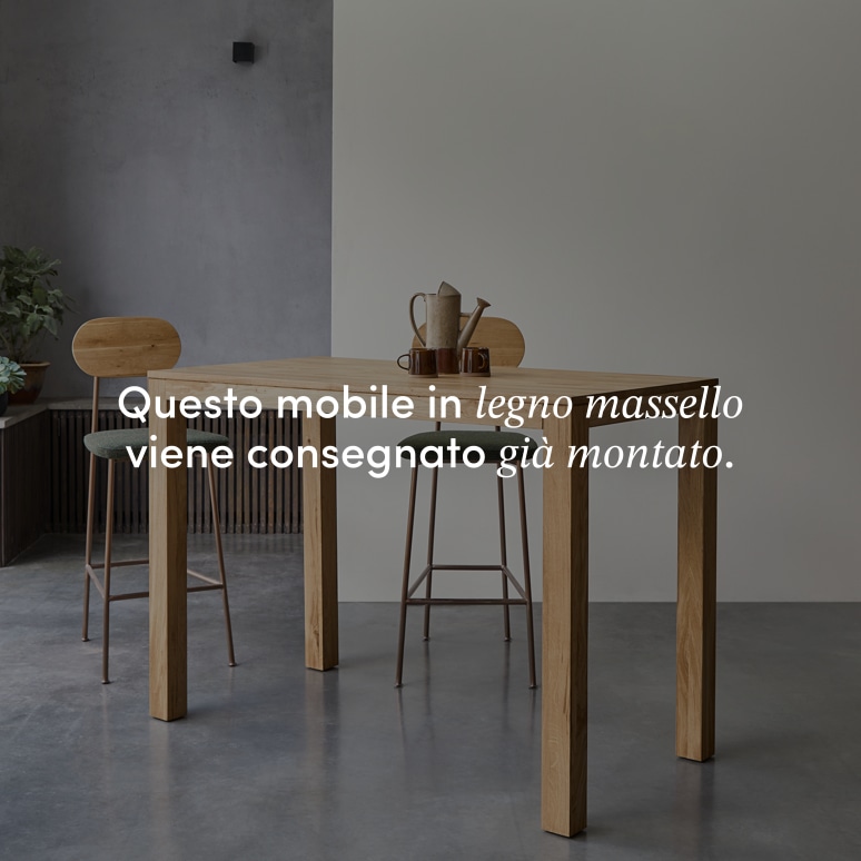 Eden - Tavolo bar in legno di quercia massello 4-6 persone