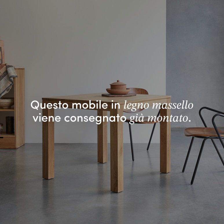 Eden - Tavolo in legno di quercia massello, 2-4 persone