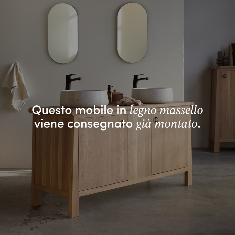 Volute - Mobile sottolavabo in legno di quercia massello 160 cm