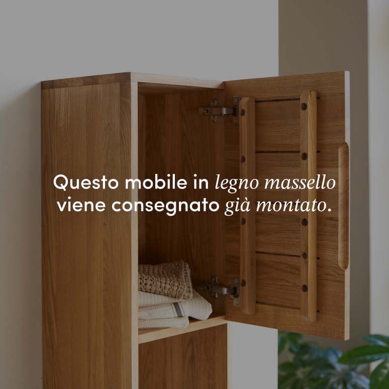 Nova - Mobile a colonna in legno di quercia massello