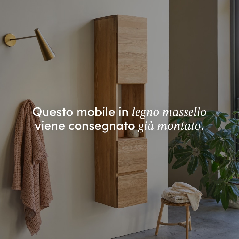 Nova - Mobile a colonna in legno di quercia massello