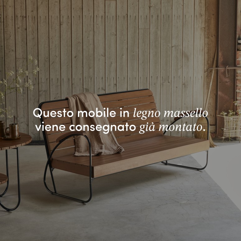 Key Wood - Panca da giardino in legno di acacia massello a 3 posti