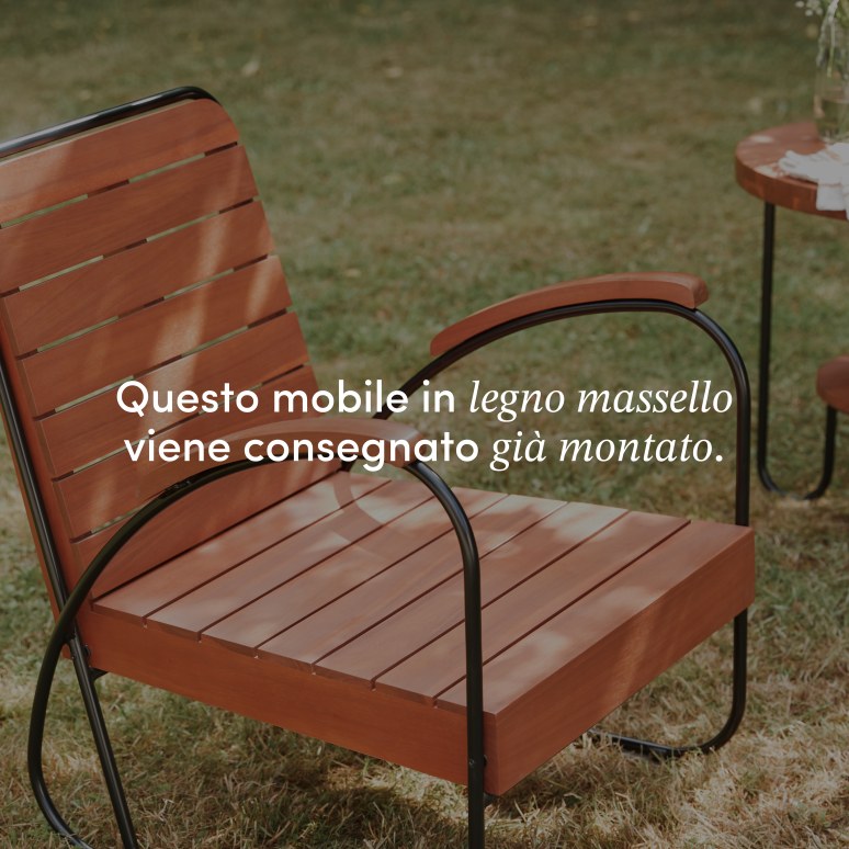 Key Wood - Poltrona da giardino in legno di acacia massello