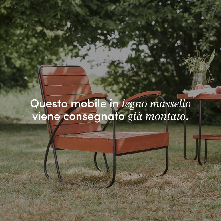 Key Wood - Salotto da giardino in legno di acacia massello, 4 posti