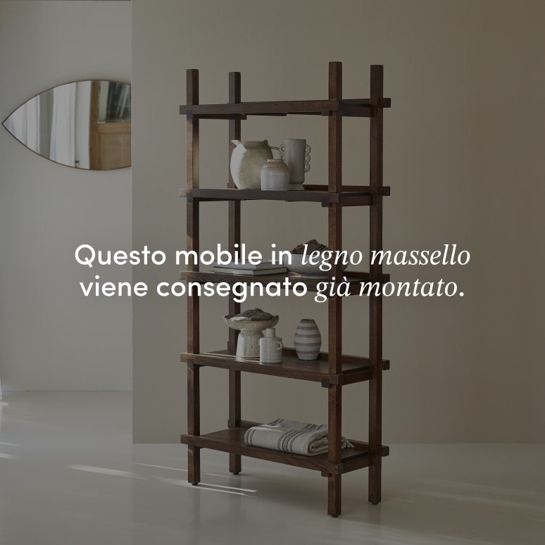 Arko - Libreria alta in legno di mango massello