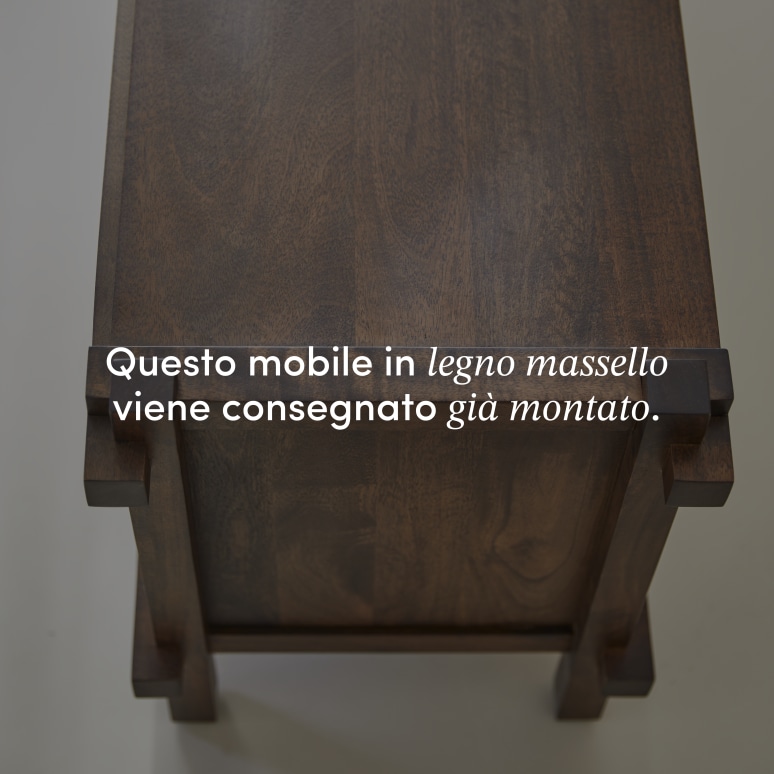 Arko - Mobile TV a 2 cassetti in legno di mango massello 120 cm