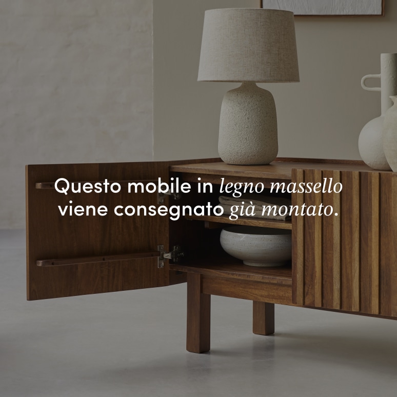 Milo - Mobile TV in legno di legno di mango massello da 140 cm