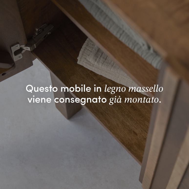 Milo - Mobile per il bagno in legno di mango da 80 cm