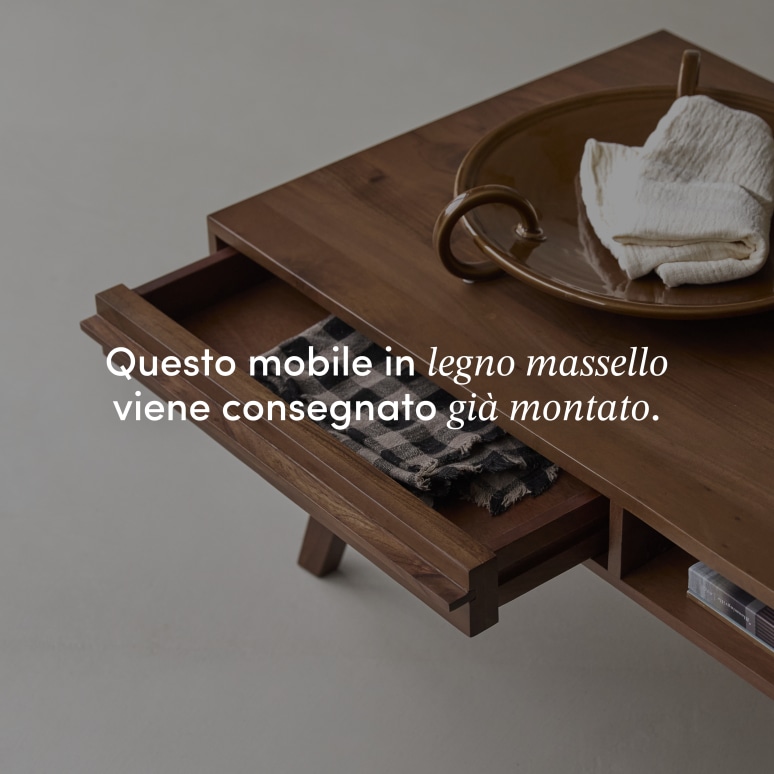 Niels - Tavolino in legno di acacia massello da 115 cm