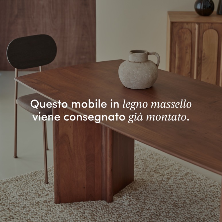 Suzanne - Tavolo in legno di acacia massello, 6 persone