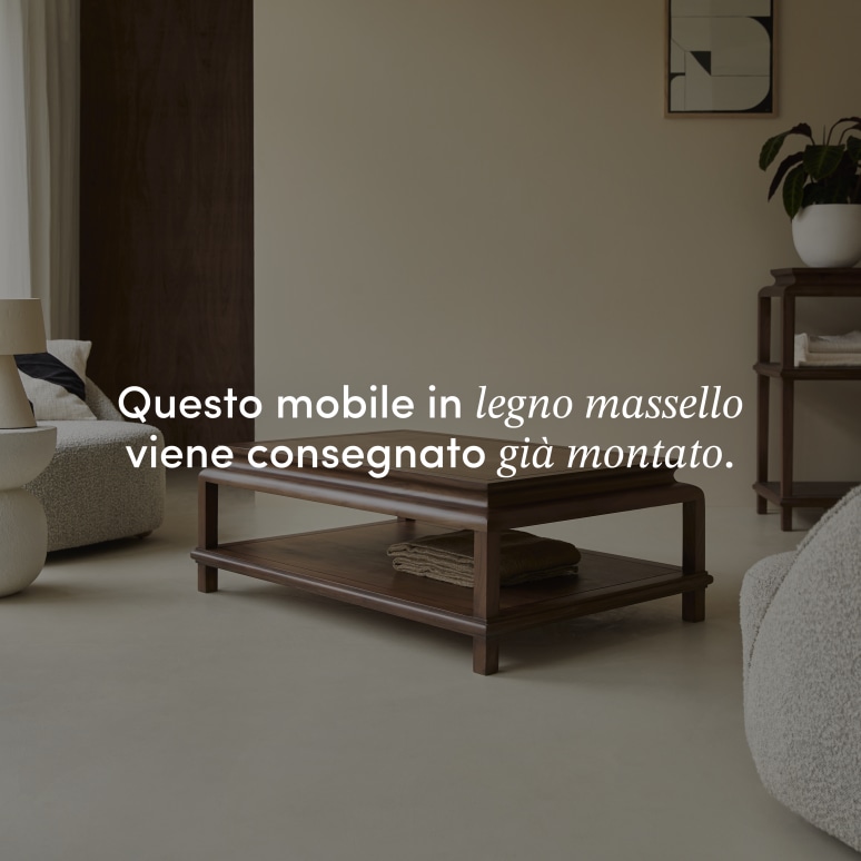 Achille - Tavolino rettangolare in legno di acacia massello