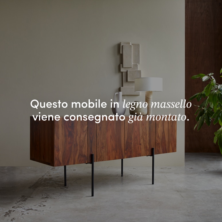 Honorine - Credenza alta in legno di palissandro massello 165 cm