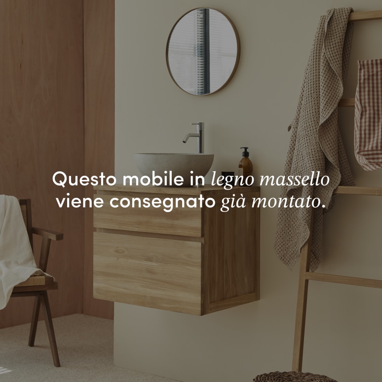 Jacob - Mobile sottolavabo in teak massello 60 cm
