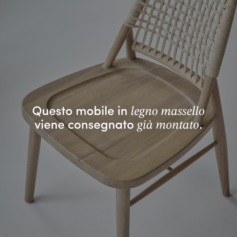 Arturo - Sedia in legno di acacia massello e intreccio in corda