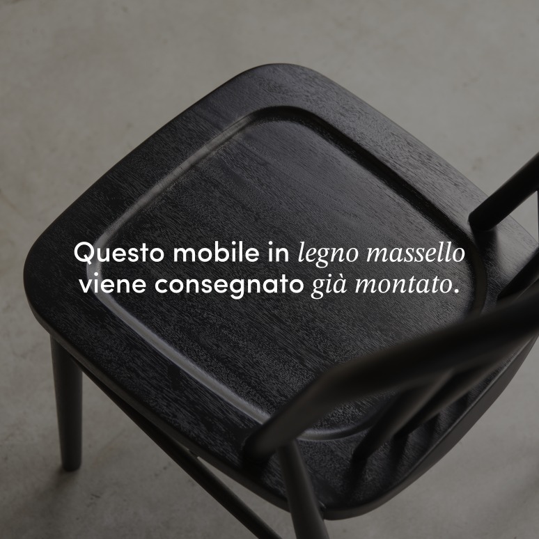 Leonor - Sedia a listelli in legno di acacia massello nero