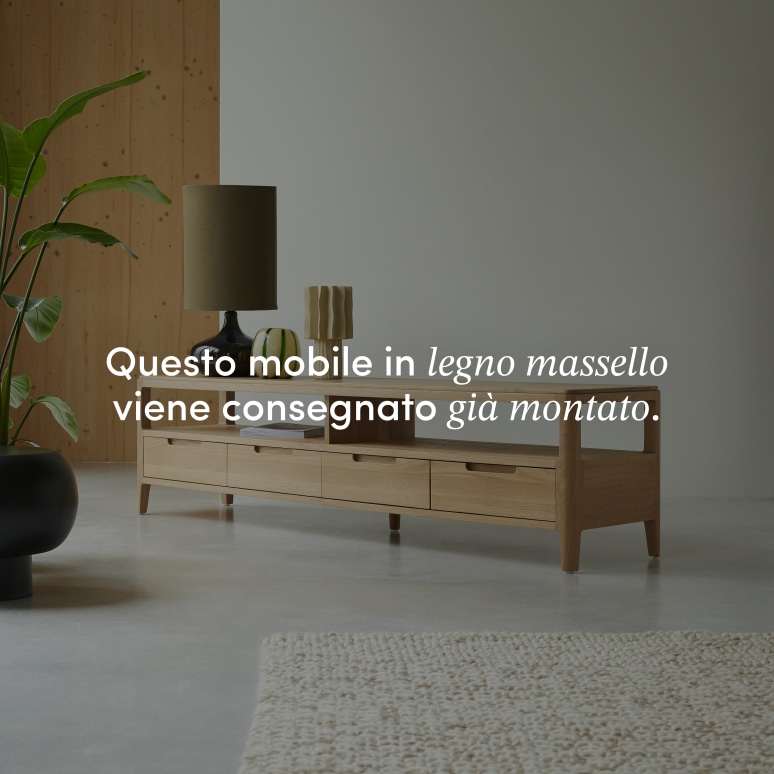 Arto - Mobile TV in legno di quercia massello 180 cm