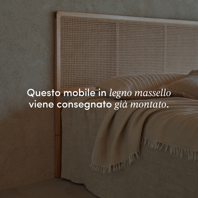 Adèle - Testiera in rattan da 180 cm