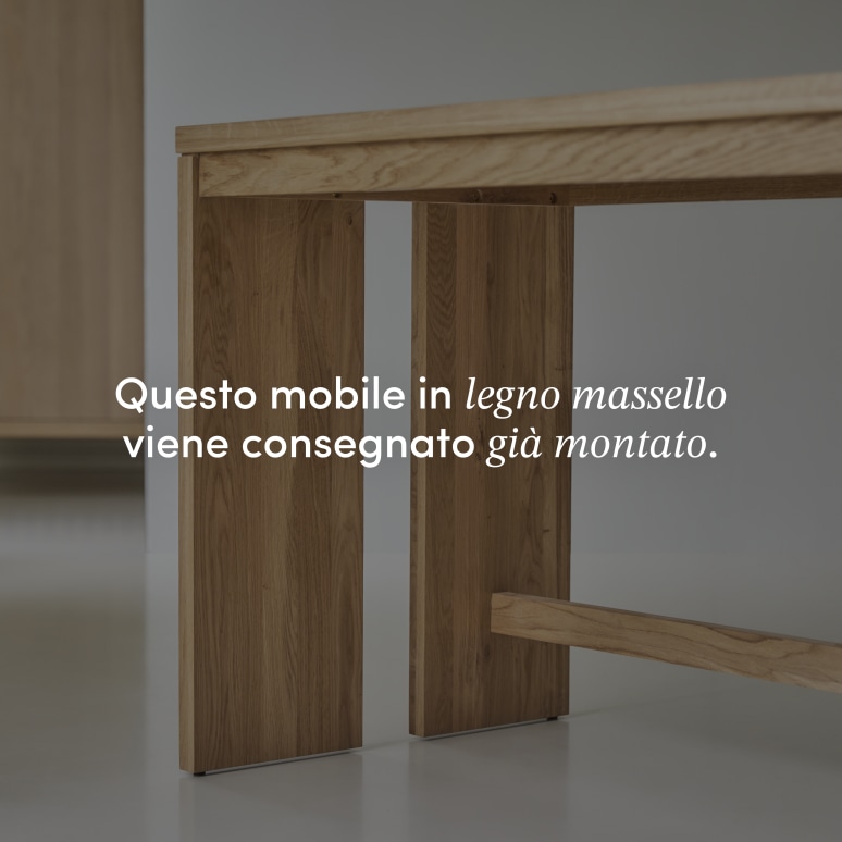 Eden - Scrivania per bambini in legno di quercia massello 160 cm