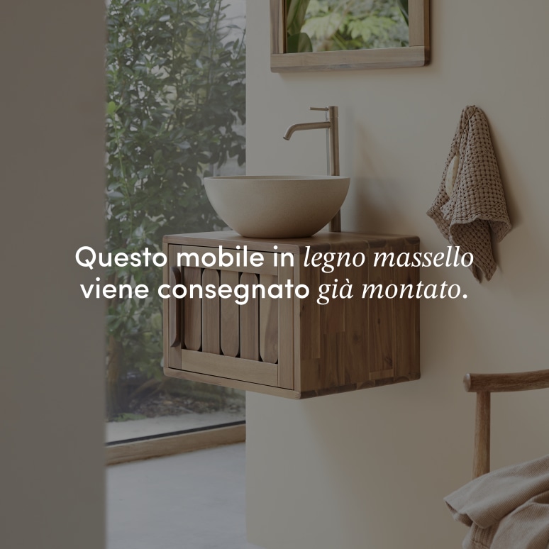 Lila - Mobile per il bagno in legno di acacia massello 50 cm