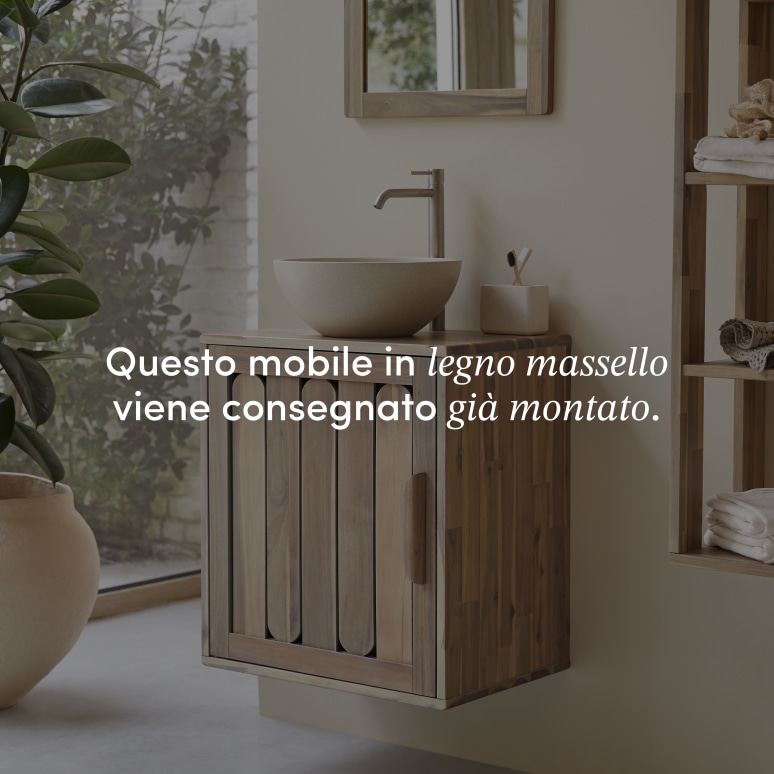 Lila - Mobile per il bagno in legno di acacia massello 60 cm