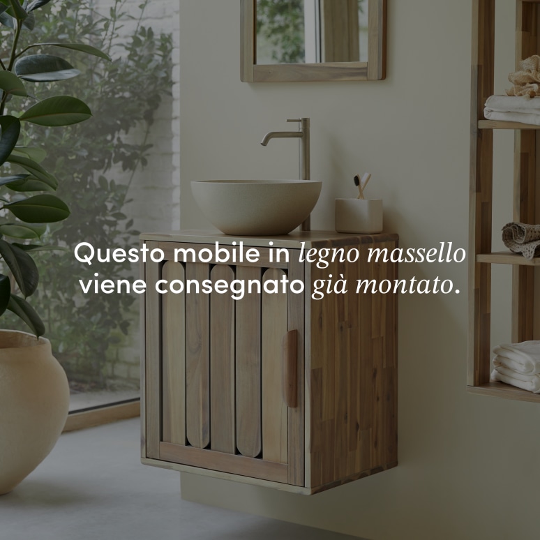 Lila - Mobile per il bagno in legno di acacia massello 60 cm