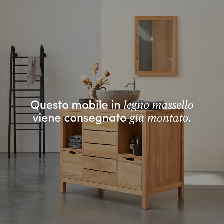 Serena - Mobile per il bagno in teak massello 100 cm