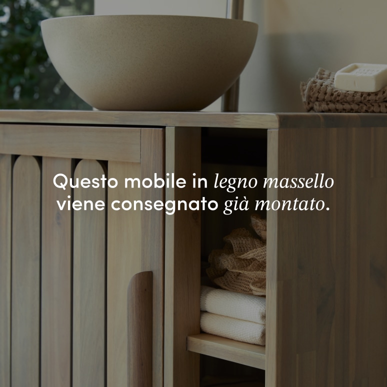 Lila - Mobile per il bagno in legno di acacia massello 80 cm