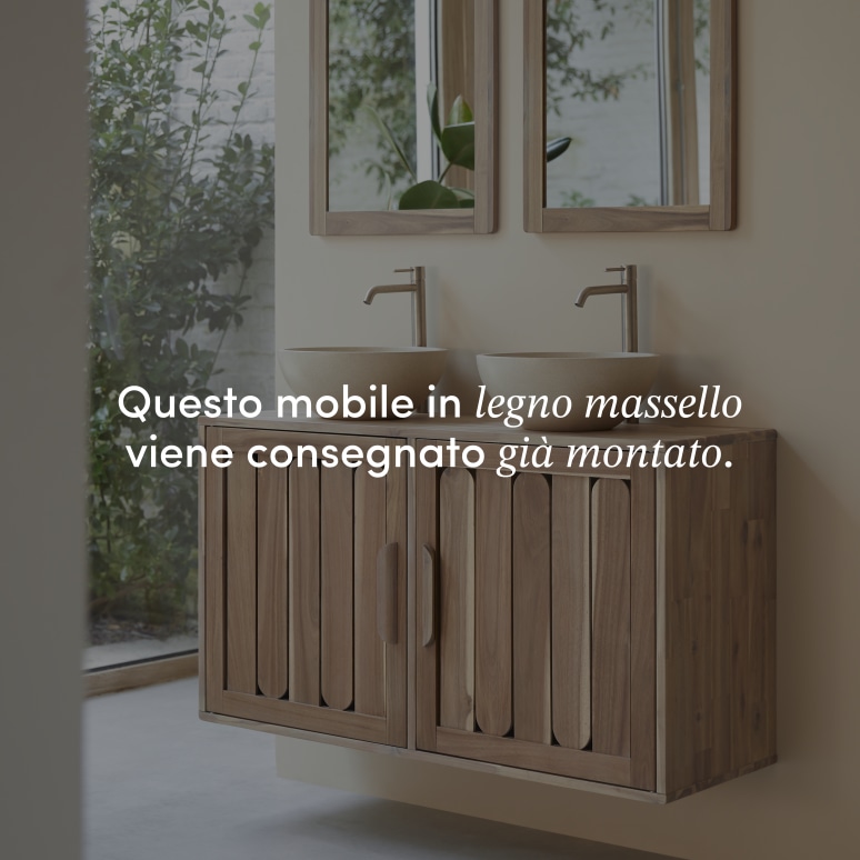 Lila - Mobile per il bagno in legno di acacia massello 120 cm