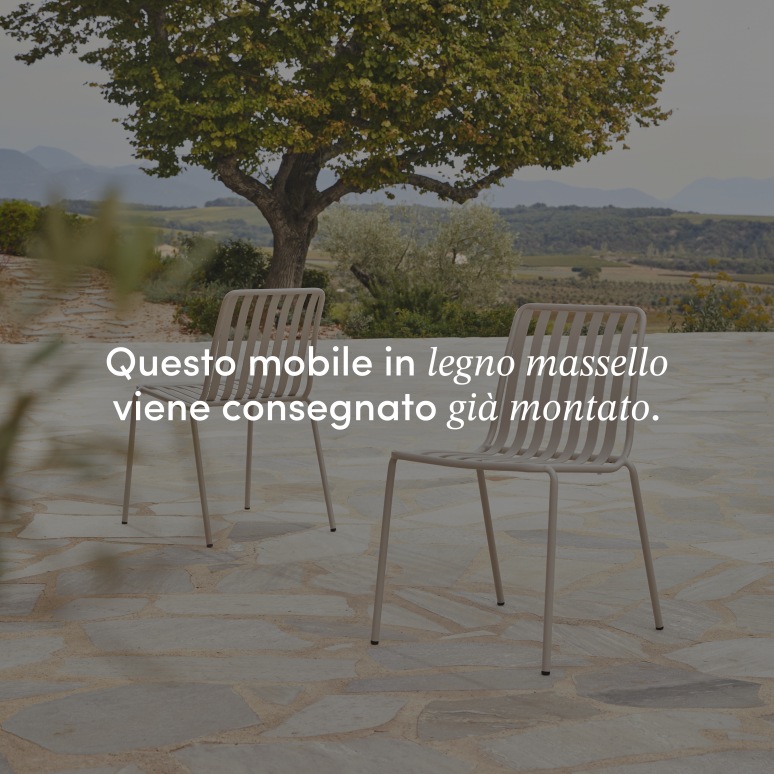 Téo - Set da giardino in teak massello e metallo cream 6 posti