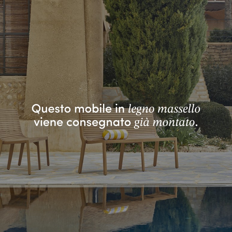 Teo - Panca da giardino in teak massello a 2 posti