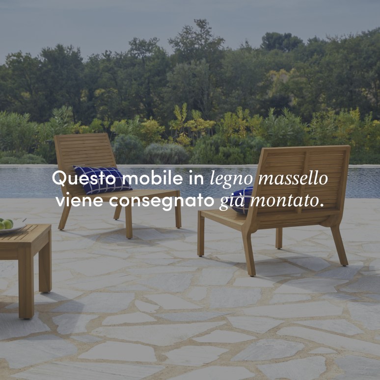 Teo - Set di mobili da giardino in teak massello 3 posti