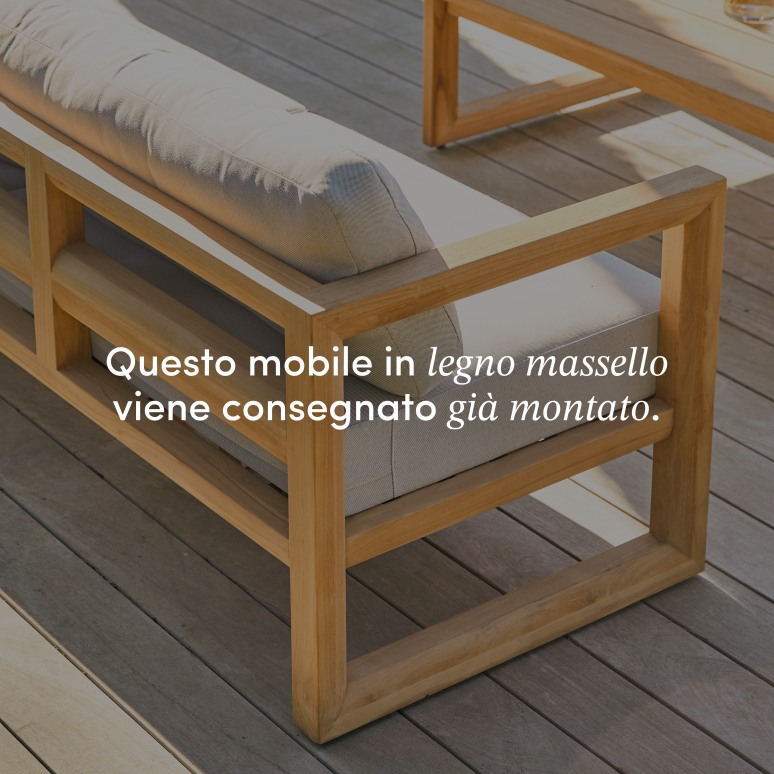 Noah - Panca da giardino a 3 posti in teak massello