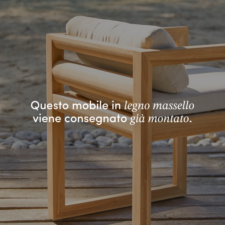 Leon - Set di mobili da giardino in teak massello 4 sedie