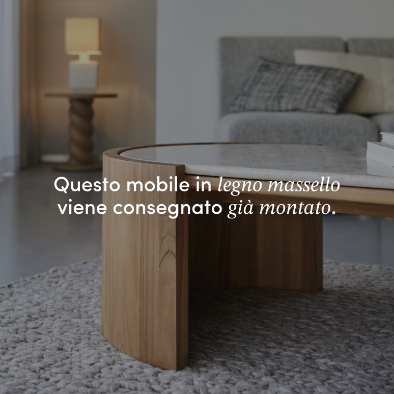 Virgile - Tavolino in teak massello e marmo