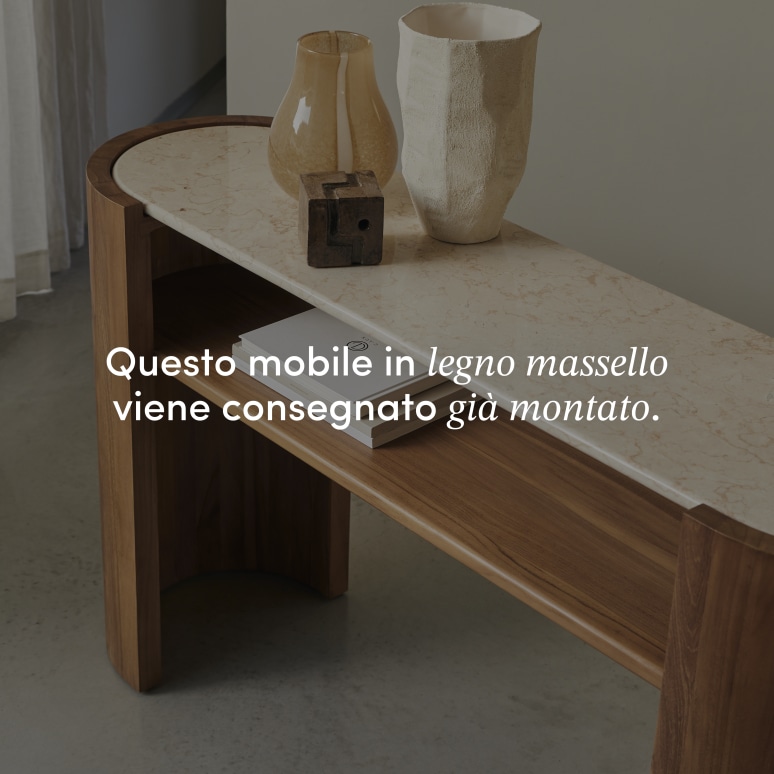 Virgile - Consolle da ingresso in teak massello e marmo
