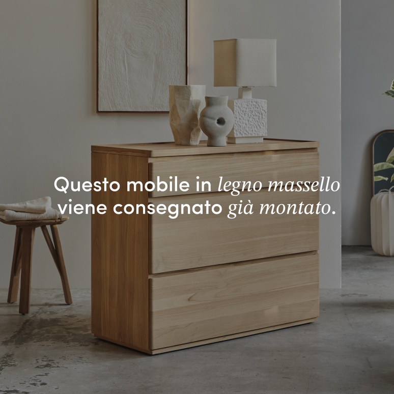 Nino - Cassettiera in teak massello