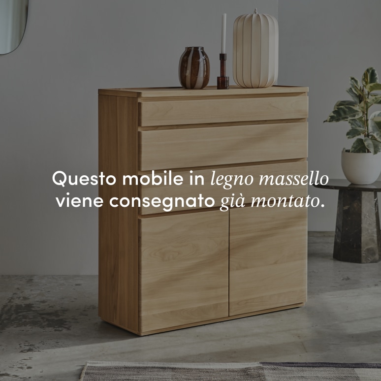 Nino - Madia d’ingresso in teak massello 110 cm