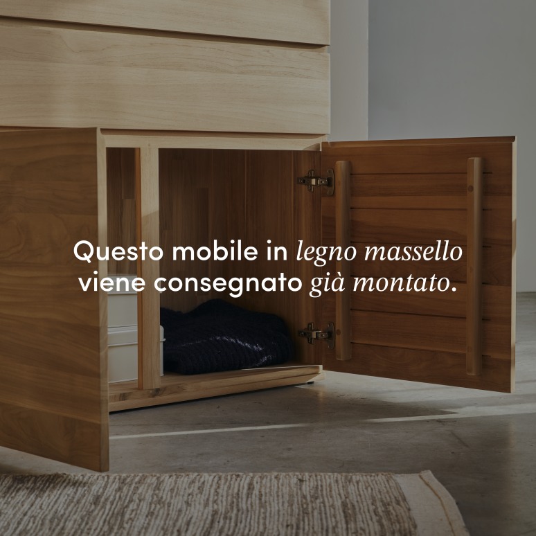 Nino - Cassettiera alta in teak massello