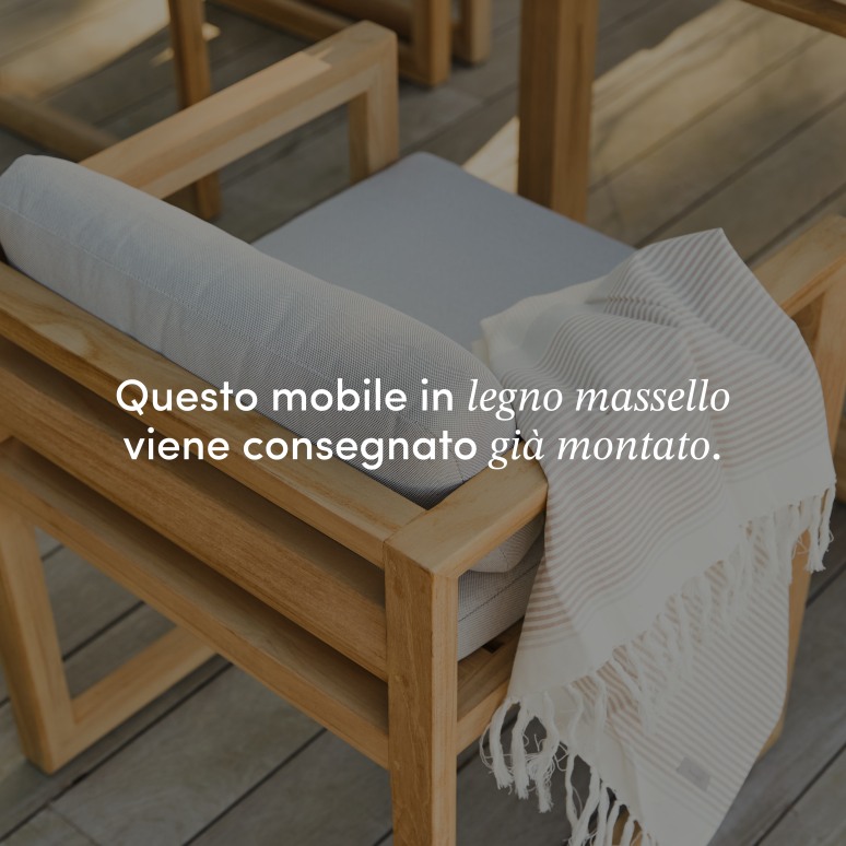 Noah - Set di mobili da giardino in teak massello 6 sedie