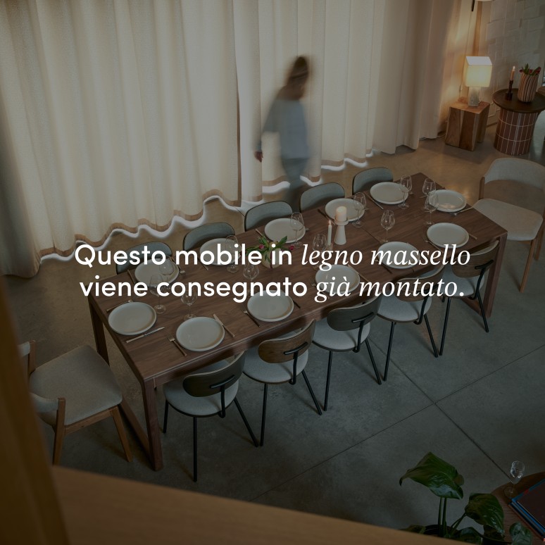 Arto - Tavolo in noce massello con prolunga 6-12 pers.