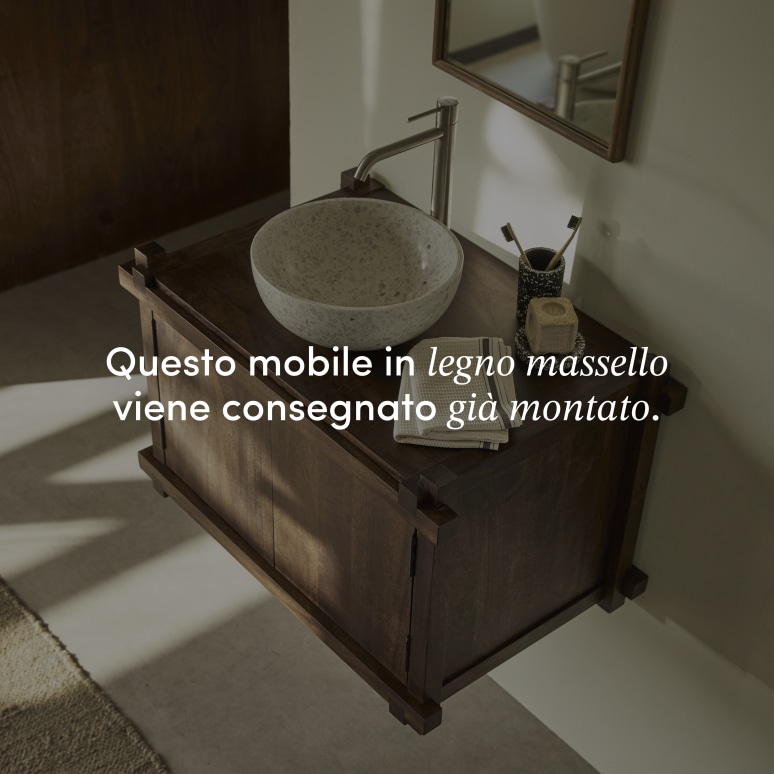 Arko - Mobile sotto lavabo in mango massello 80 cm
